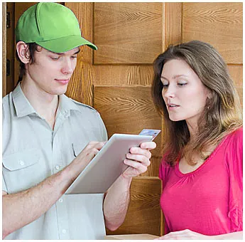 Courier at Door